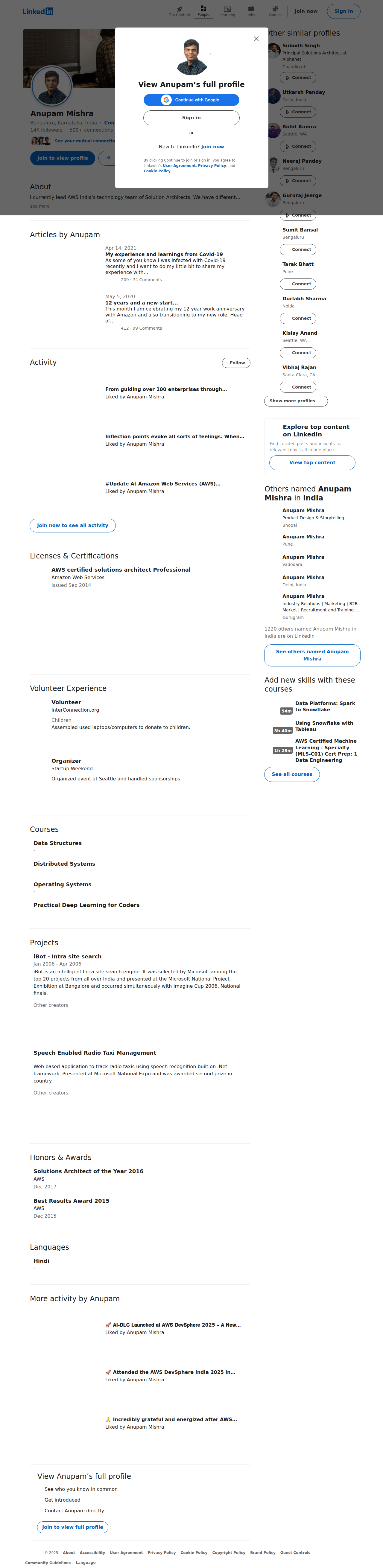 Anupam Mishra - Senior Cloud Solutions Architect